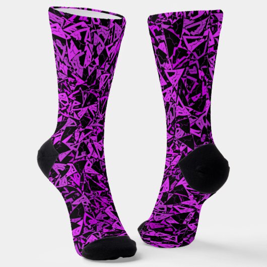 Chaussette Motif Triangle Noir Violet (Angulaire)