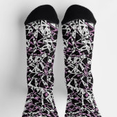 Chaussette Motif Triangle Noir Violet (Haut)