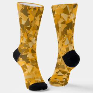 Chaussette Motif Triangle Orange Marron