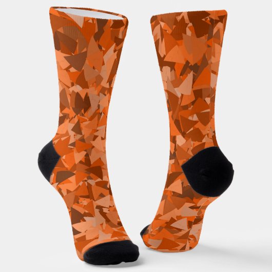 Chaussette Motif Triangle Orange Marron (Angulaire)