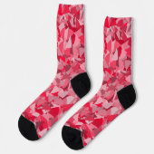 Chaussette Motif Triangle Rose Rouge (Gauche)