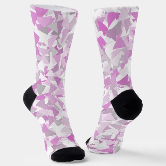 Chaussette Motif Triangle Rose Violet (Angulaire)
