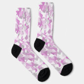Chaussette Motif Triangle Rose Violet (Droite)