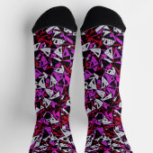 Chaussette Motif Triangle Rouge Violet (Haut)