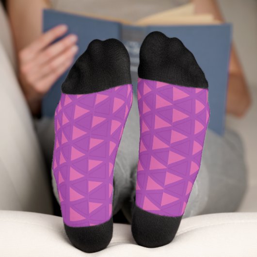 Chaussette Motif triangle violet moderne (Fond)