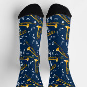 Chaussette Motif Trombone Music Notes (Haut)