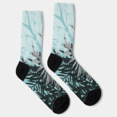 Chaussette Motif tropical bleu clair (Droite)