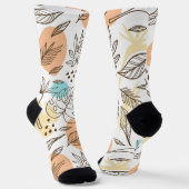 Chaussette Motif tropical d'été dessiné à la main (Angulaire)