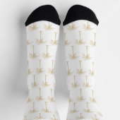 Chaussette Motif Tropical Gold Palm Tree (Haut)