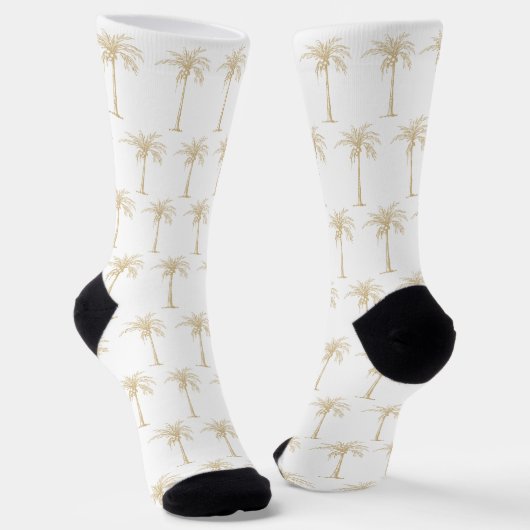 Chaussette Motif Tropical Gold Palm Tree (Angulaire)