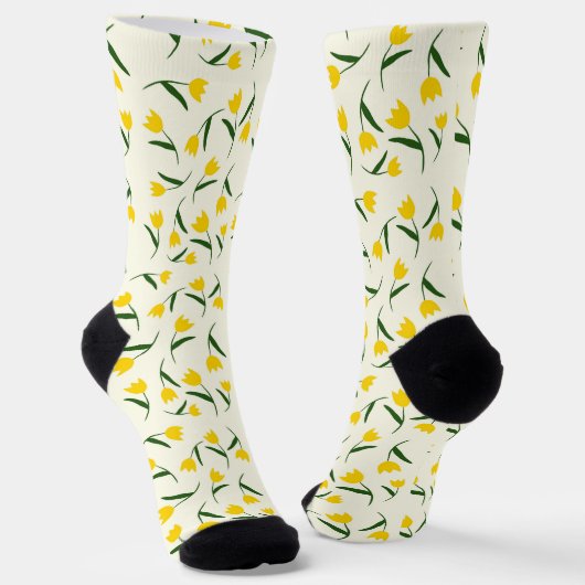 Chaussette Motif Tulipe Jaune (Angulaire)