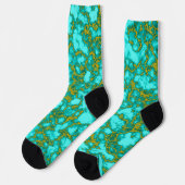 Chaussette Motif Turquoise et Or (Gauche)