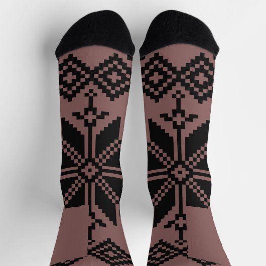 Chaussette Motif ukrainien Brown et noir (Haut)