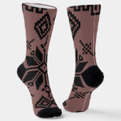 Chaussette Motif ukrainien Brown et noir (Angulaire)
