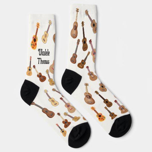 Chaussette Motif Ukulele avec nom (Droite)