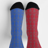 Chaussette Motif unique rouge bleu et argent (Haut)