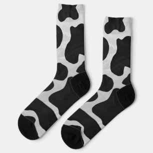 Chaussette Motif Vache Noir et Blanc