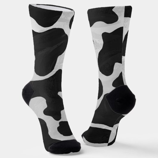 Chaussette Motif Vache Noir et Blanc (Angulaire)