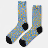 Chaussette Motif vectoriel à rayures de banane | Bleu classiq (Gauche)