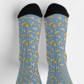 Chaussette Motif vectoriel à rayures de banane | Bleu classiq (Haut)