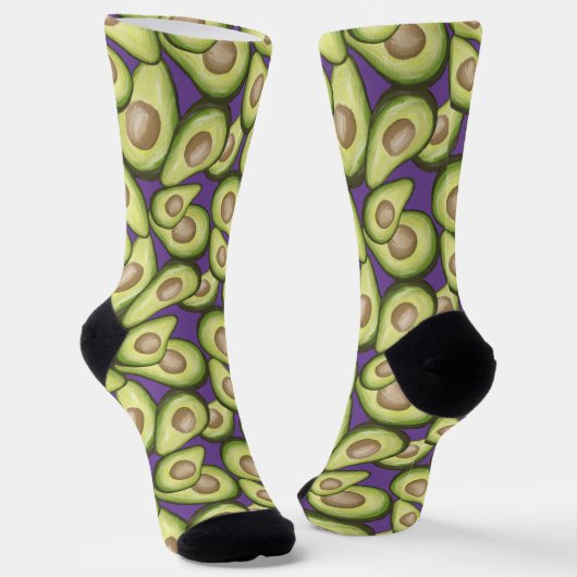 Chaussette Motif Vegan Avocado frais et gourmand (Angulaire)