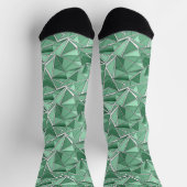 Chaussette Motif vert abstrait de formes géométriques (Haut)