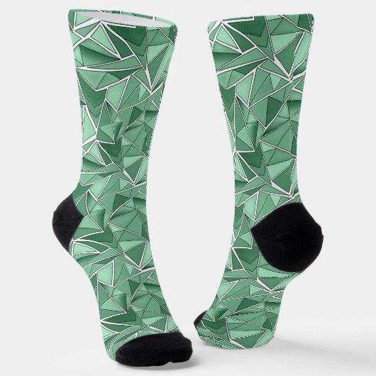 Chaussette Motif vert abstrait de formes géométriques (Angulaire)