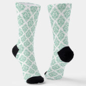 Chaussette Motif vert clair Damques sur Arrière - plan blanc (Angulaire)