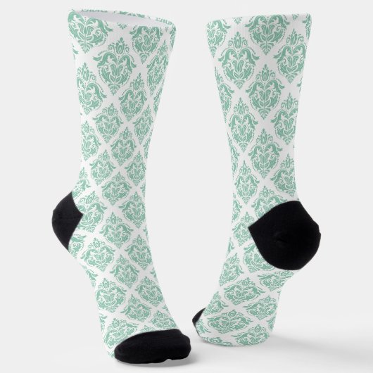Chaussette Motif vert clair Damques sur Arrière - plan blanc (Angulaire)
