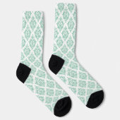 Chaussette Motif vert clair Damques sur Arrière - plan blanc (Droite)