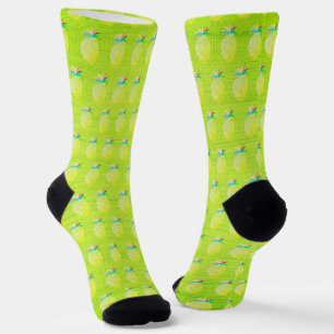 Chaussette Motif vert de kiwi d'ananas juteux