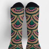 Chaussette motif vert en forme de coquillage (Haut)