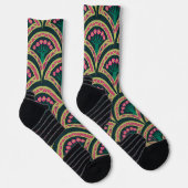 Chaussette motif vert en forme de coquillage (Droite)