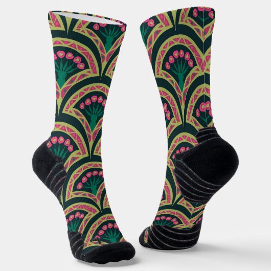 Chaussette motif vert en forme de coquillage (Angulaire)