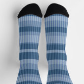 Chaussette motif vertical rayé bleu (Haut)
