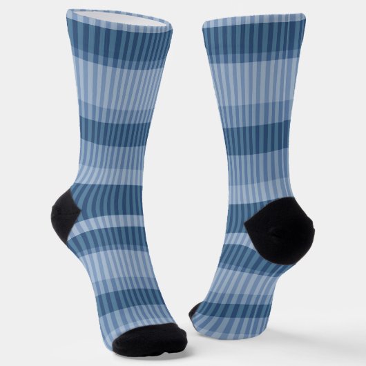 Chaussette motif vertical rayé bleu (Angulaire)