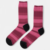 Chaussette Motif vertical rayé rouge corail (Gauche)