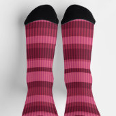 Chaussette Motif vertical rayé rouge corail (Haut)