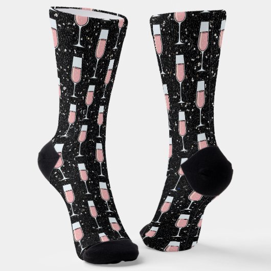 Chaussette Motif Vin Rosé (Angulaire)
