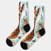 Chaussette Motif vintage Cute Baby Giraffe  (Gauche)