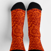 Chaussette Motif vintage orange et rouge (Haut)