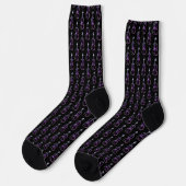 Chaussette Motif violet - violet et noir (Gauche)