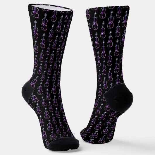 Chaussette Motif violet - violet et noir (Angulaire)
