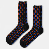 Chaussette Motif violon bleu orange (Gauche)
