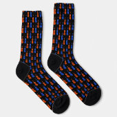Chaussette Motif violon bleu orange (Droite)