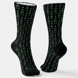 Chaussette Motif violon - noir et blanc