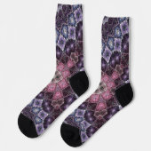 Chaussette Motif Web Mandala rose et violet vif (Gauche)