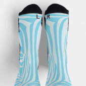 Chaussette Motif Zèbre Bleu (Haut)