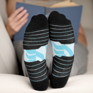 Chaussette Motif Zèbre Bleu