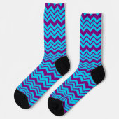 Chaussette Motif Zigzag Chevron Violet Bleu (Gauche)